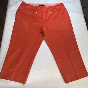 Zac & Rachel Capris Pants Tangerine Stretch Pull-on Slacks Pants 12P
